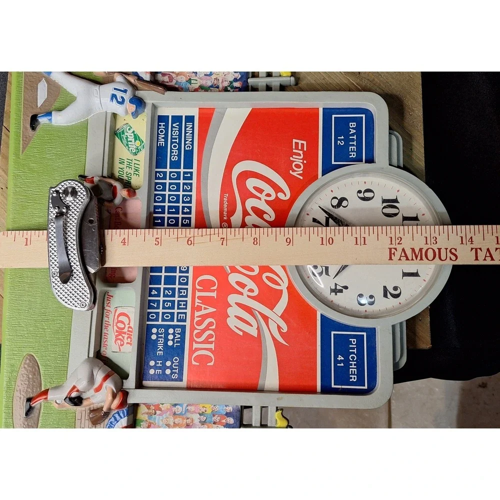 Vintage‎ Coca-Cola Classic Baseball Scoreboard Wall Clock Stadium Decor 20x12.5